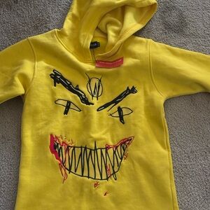 Yellow Kids Hoodie with Graphic Design